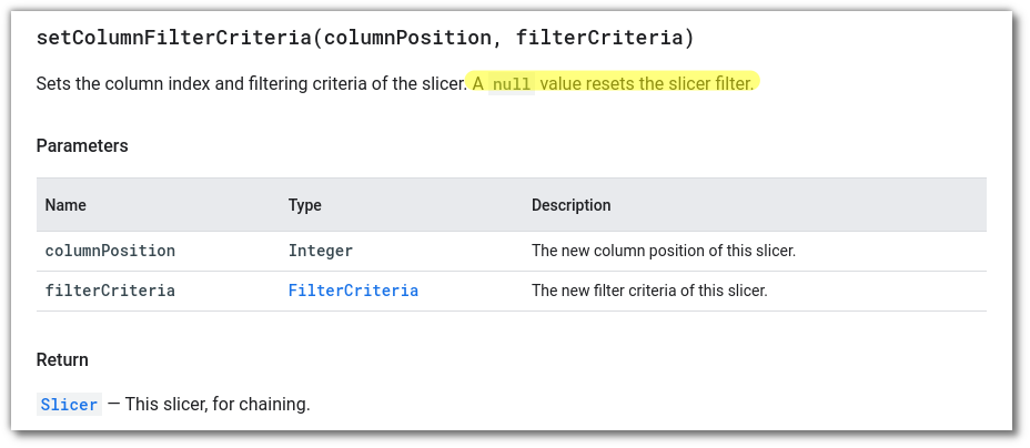 setColumnFilterCriteria() method syntax.