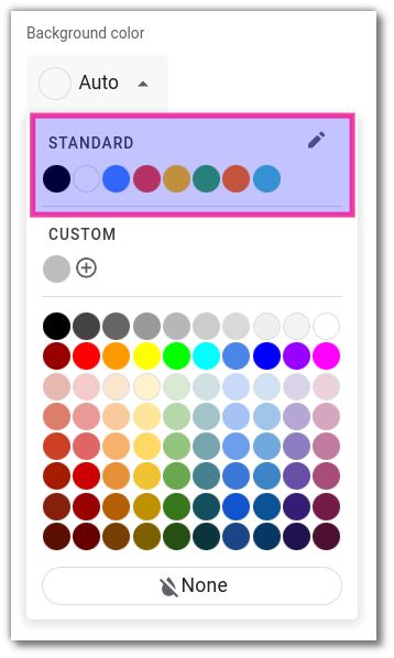 Background color selector.