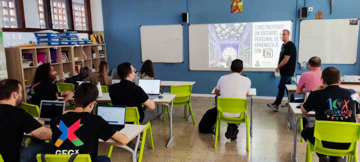 Vista del aula durante la sesiÃ³n de Notion en el evento GEGx de Valencia.